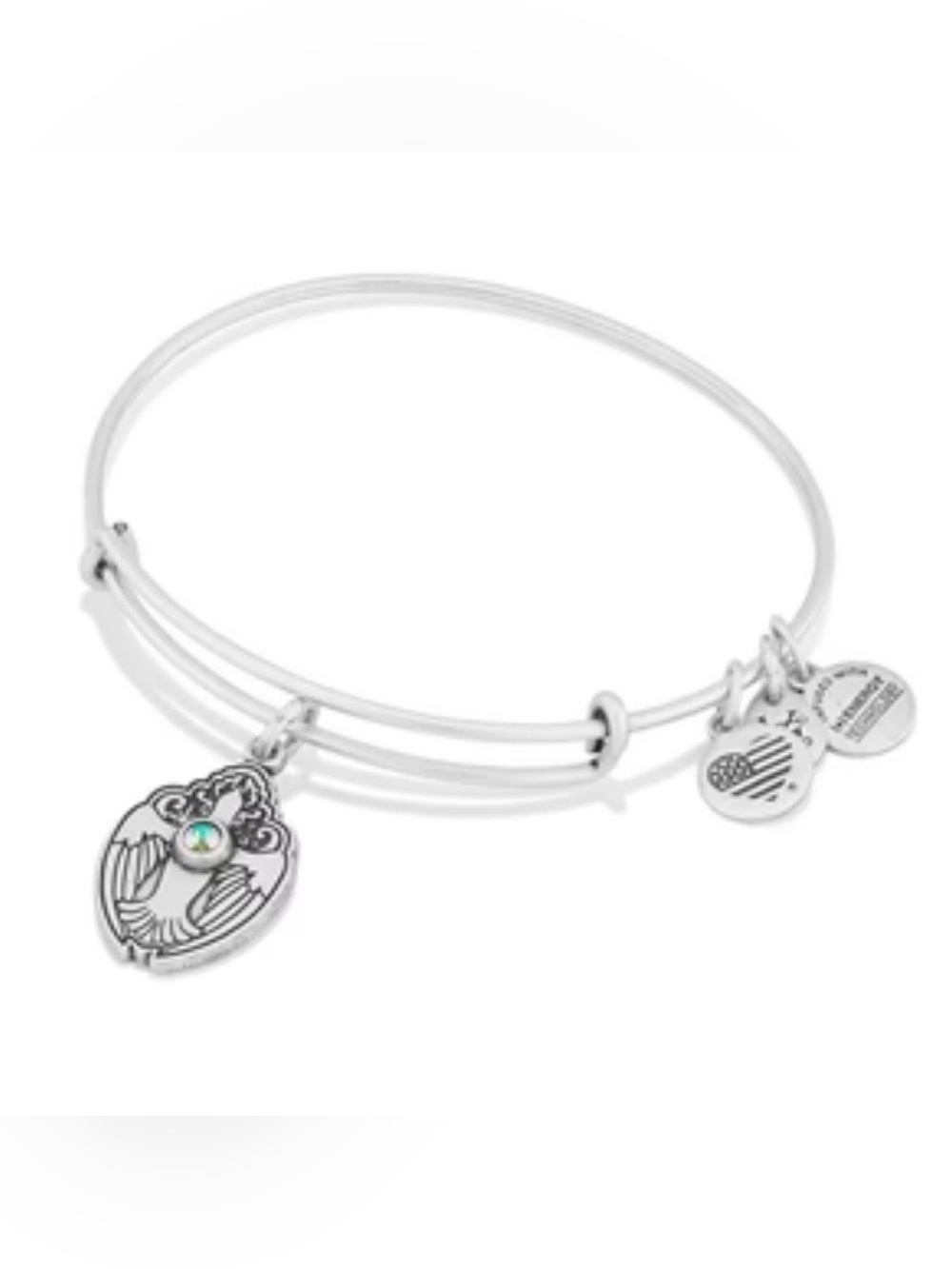 Alex and Ani Crystal Dove Bangle Charm Bracelet